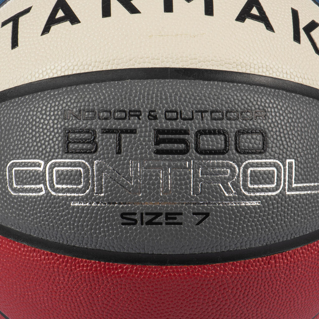 Ballon de basketball taille 7 - BT500 bleu blanc rouge